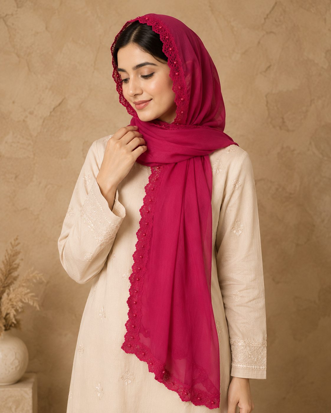 Elegant Pearl 1 piece lawn Scarf