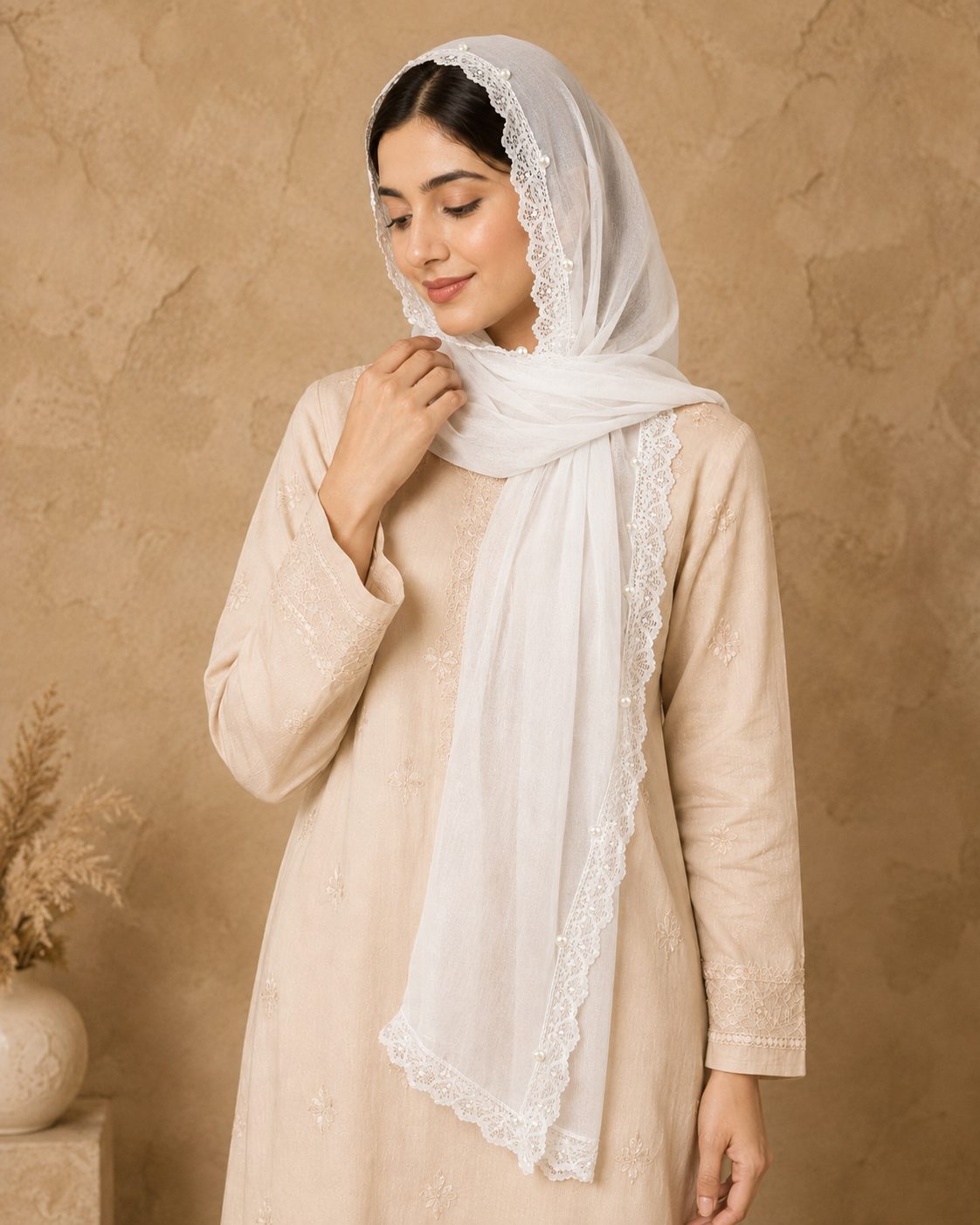 Elegant Pearl 1 piece lawn Scarf