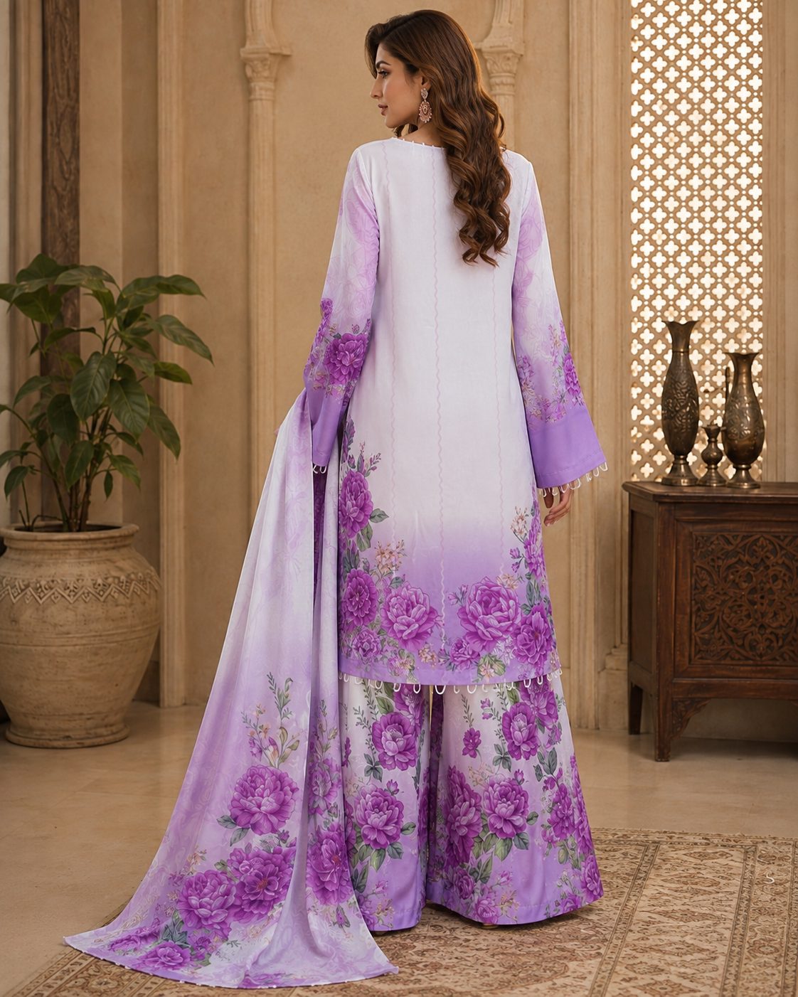Blooming Grace 3 Piece Digital Print Suit