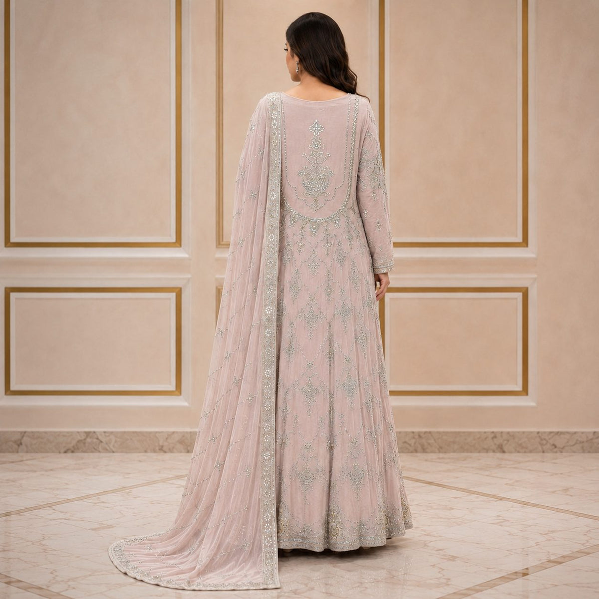 Celestial Grace Embroidered Women Maxi