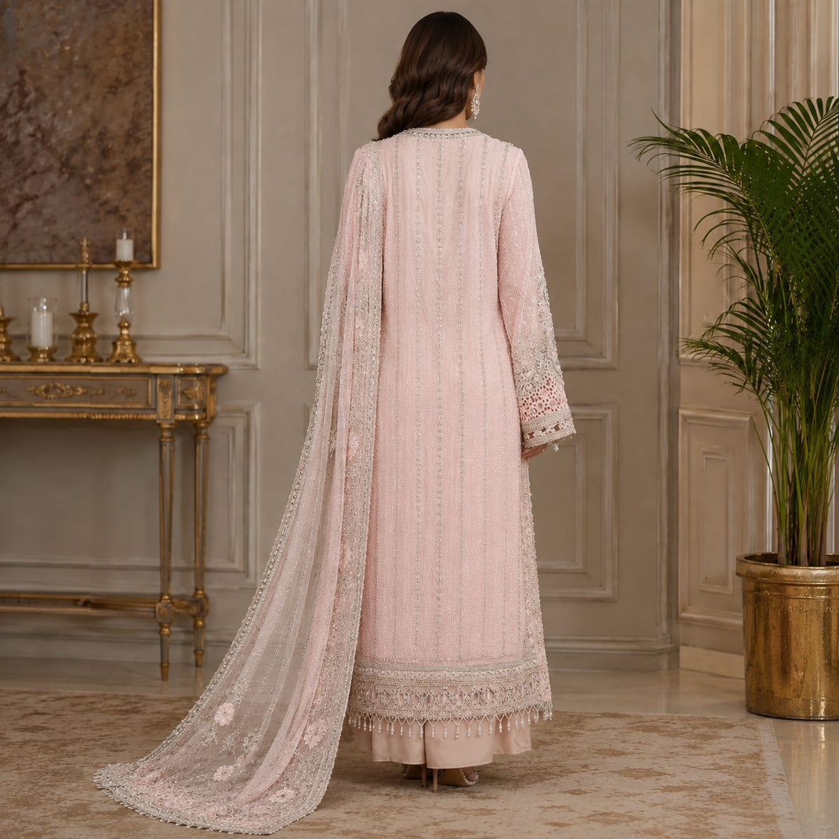 Pearl Reverie Embroidered Women 3 Piece Suit