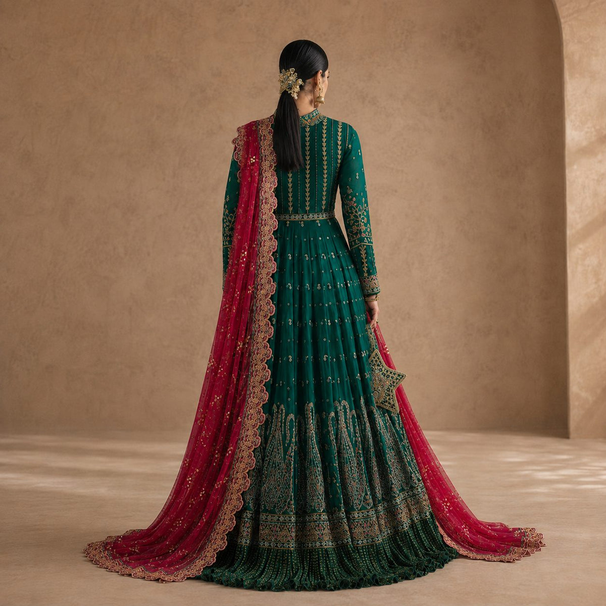 Regal Heritage Embroidered Women Maxi Set