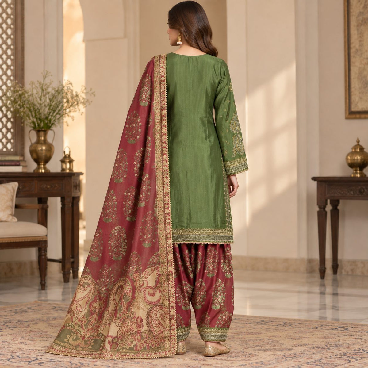 Imperial Grace 3 Piece Women Embroidered Suit