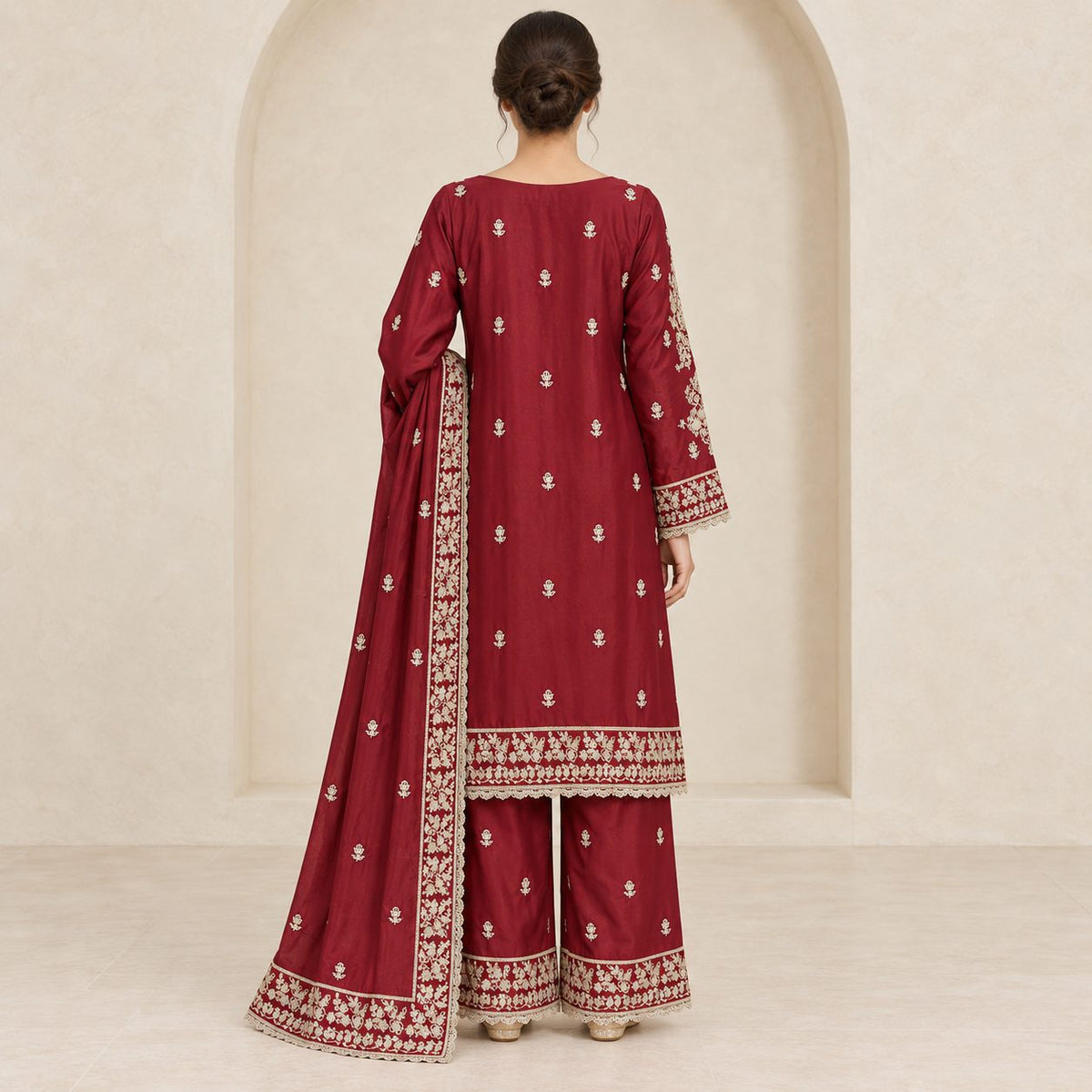 Grand Empress 3 Piece Women’s Embroidered Suit