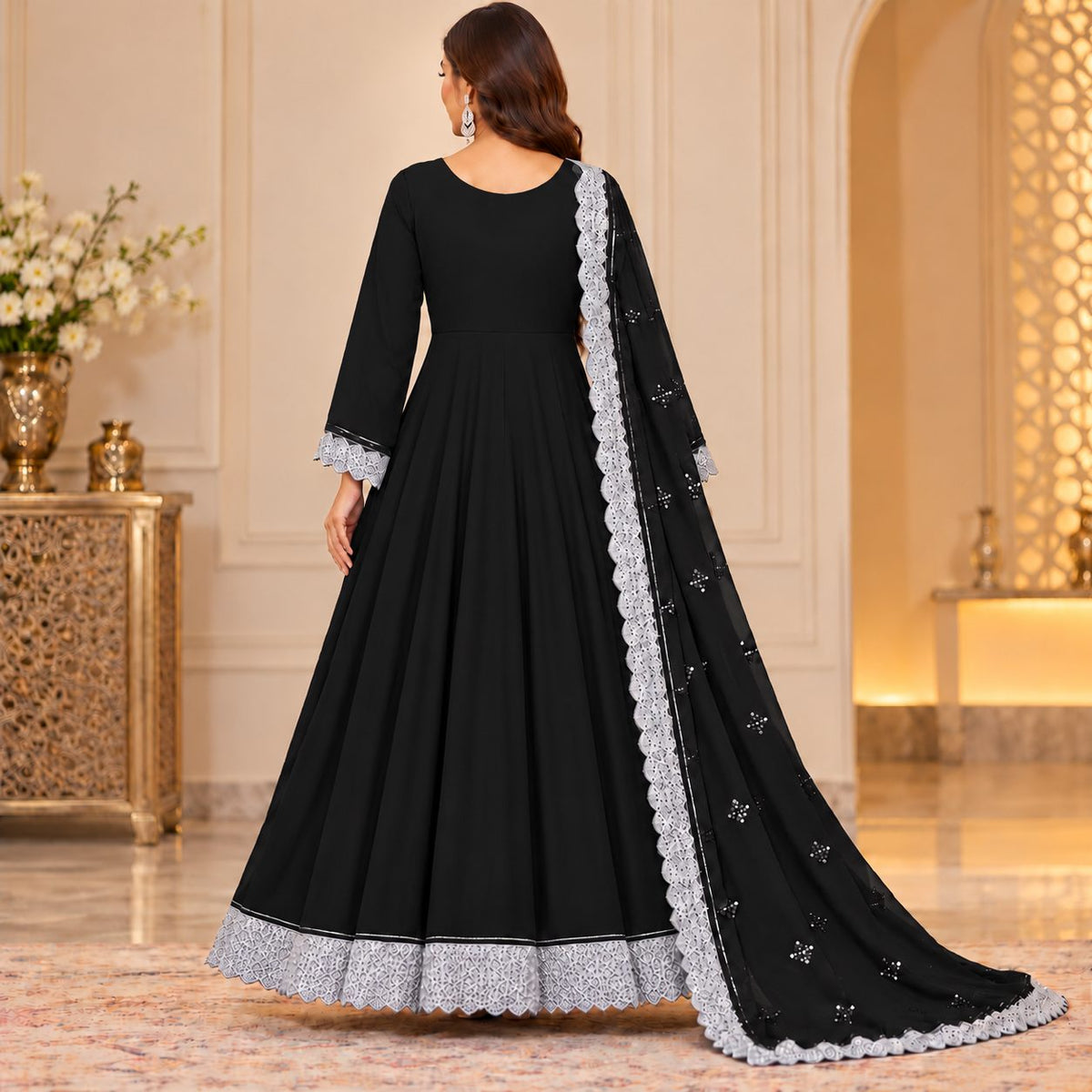 Moonlit Grace 3-Piece Embroidered Suit