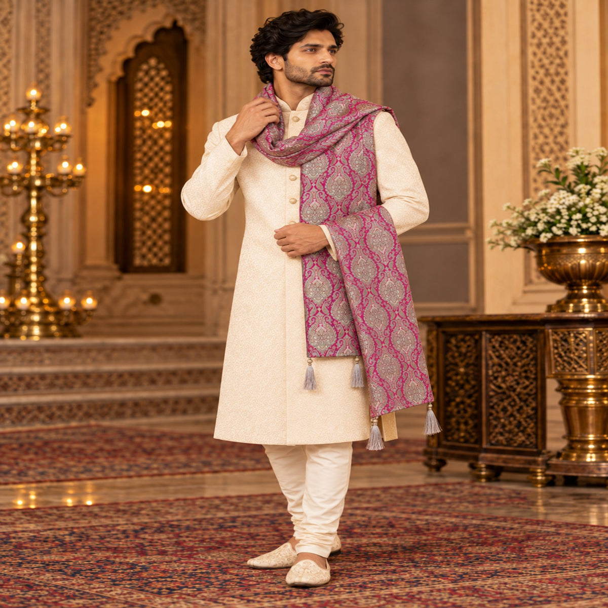 Regal Brocade Men’s Shawl