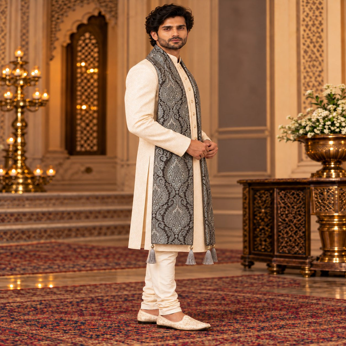 Regal Brocade Men’s Shawl