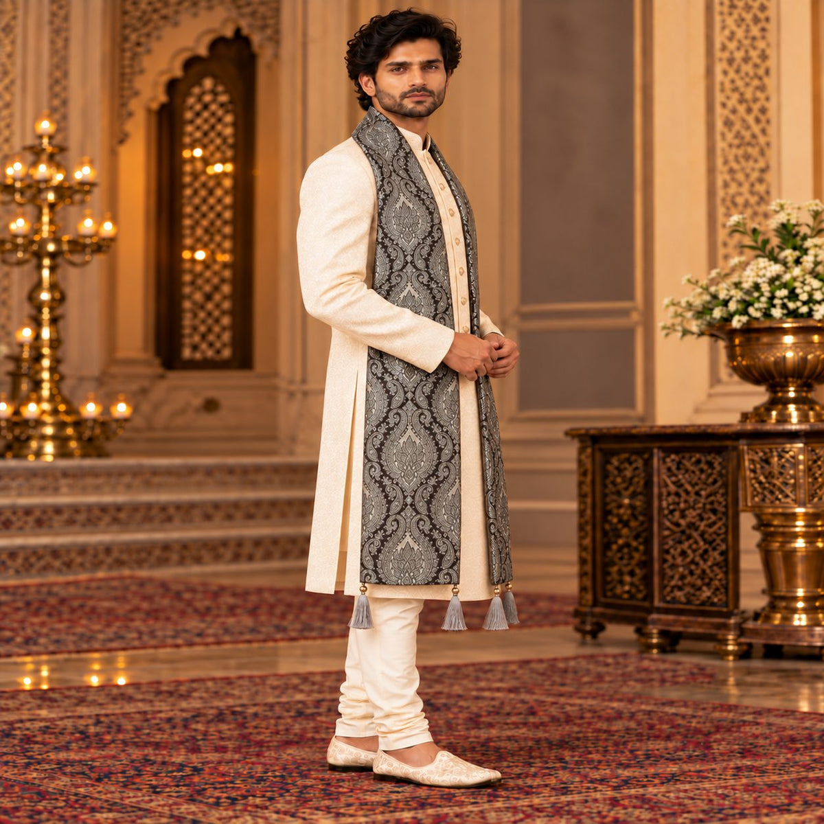 Regal Brocade Men’s Shawl