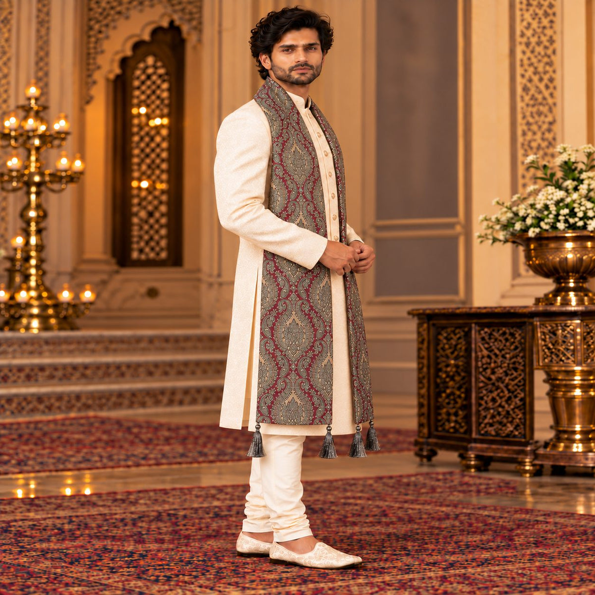 Regal Brocade Men’s Shawl