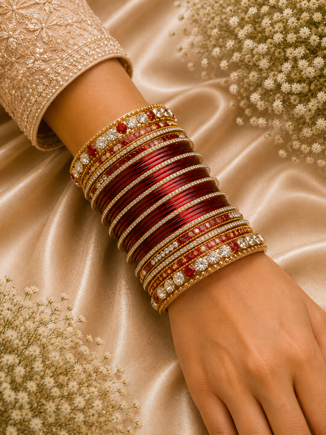 Crimson Royale Bangle Set