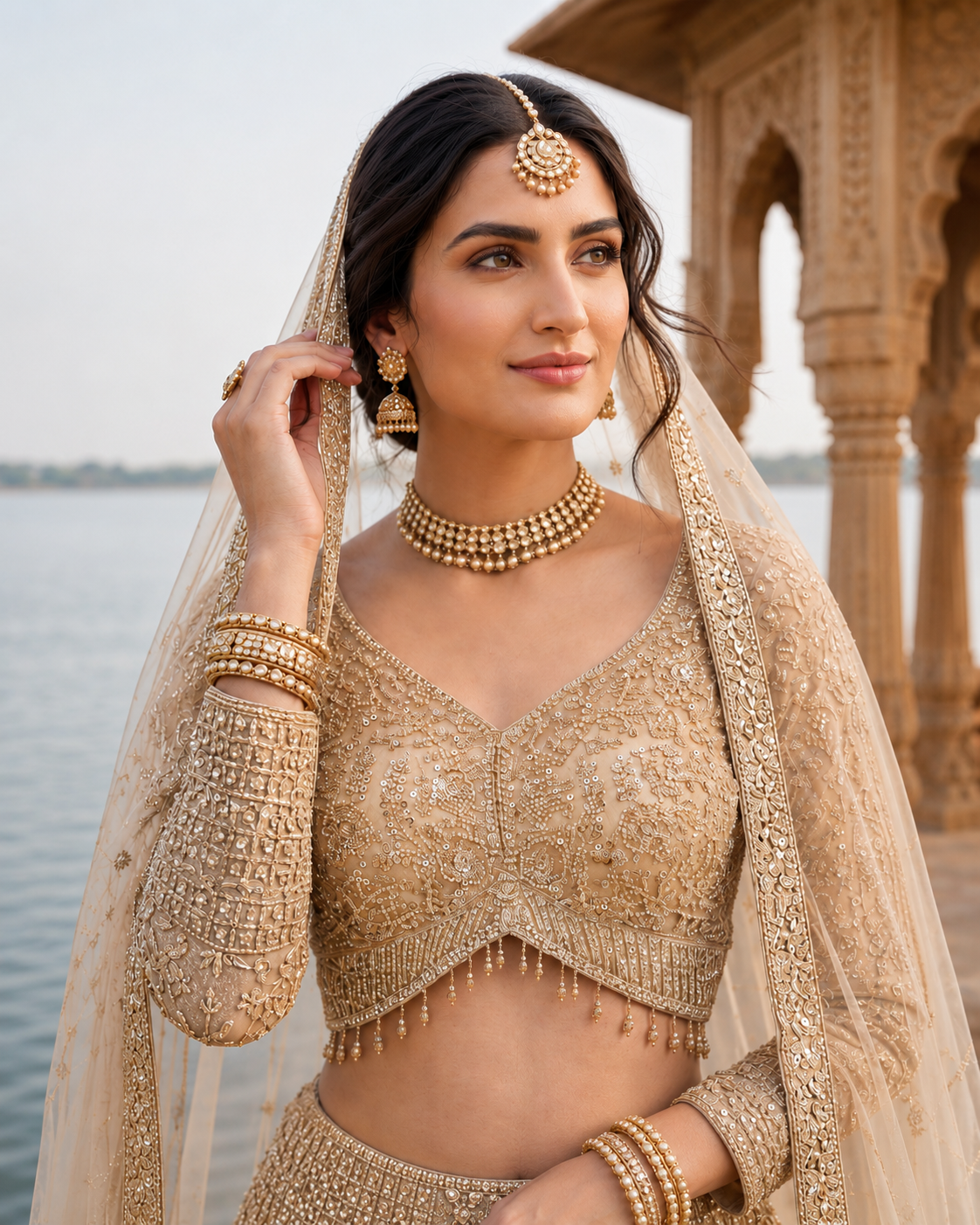 Champagne Royale 3-Piece Lehenga Set