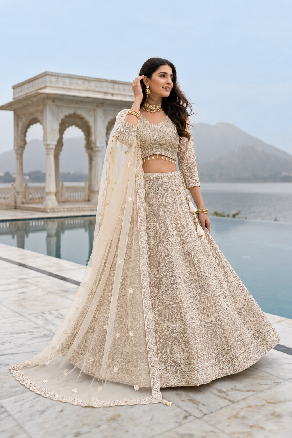 Pearl Majesty 3-Piece Lehenga Set