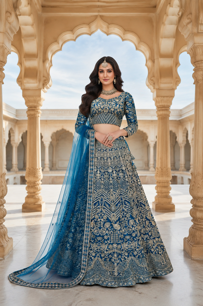 Royal Sapphire 3-Piece Lehenga Set