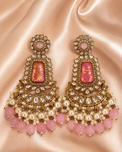 Blush Rose Royale Chandbali Earrings