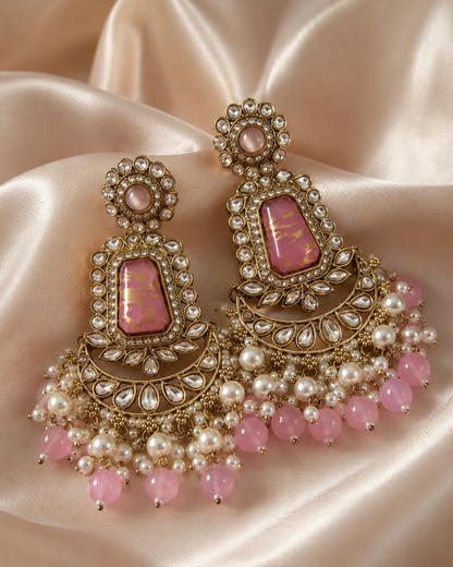Blush Rose Royale Chandbali Earrings