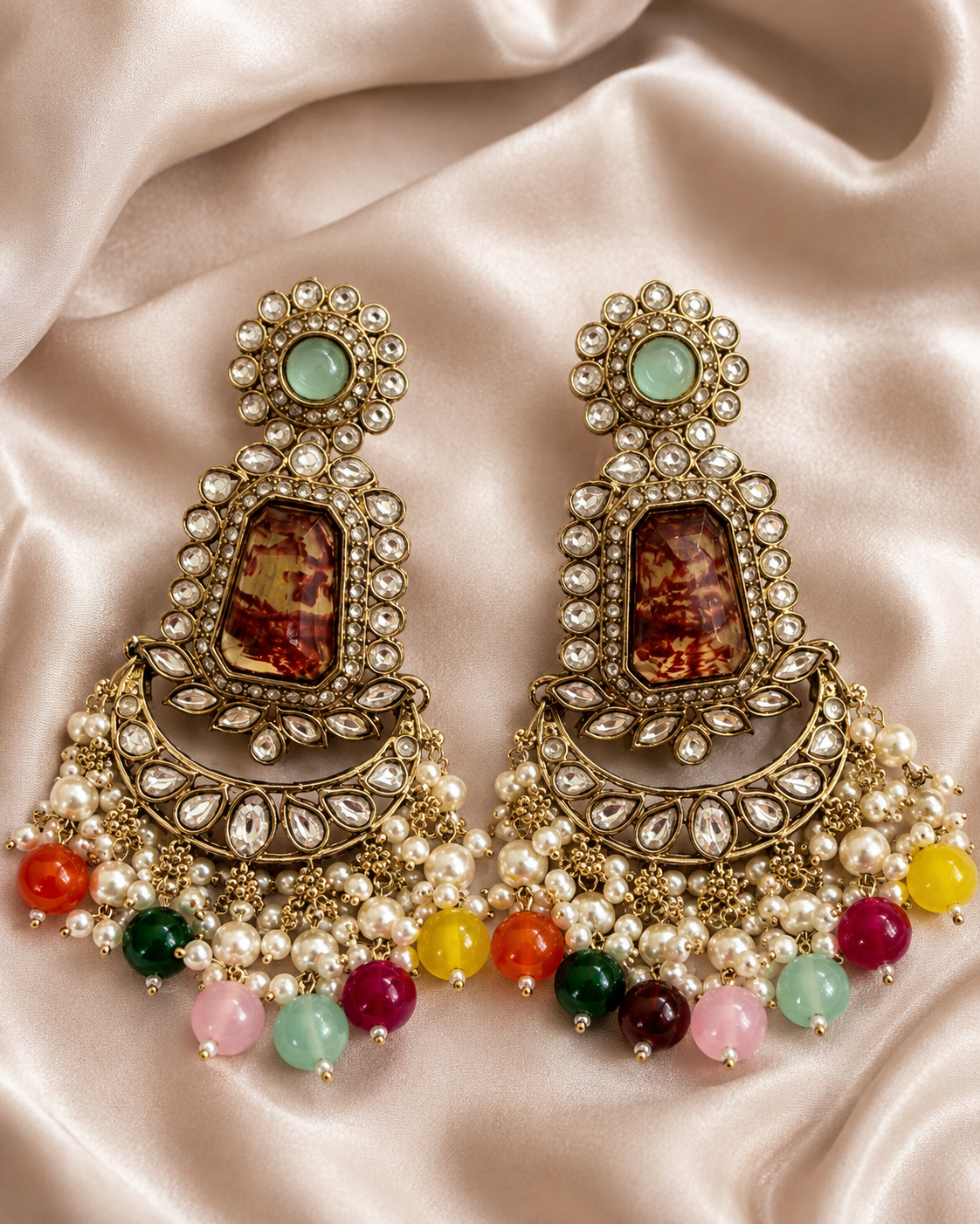 Multicolor Maharani Royale Chandbali Earrings