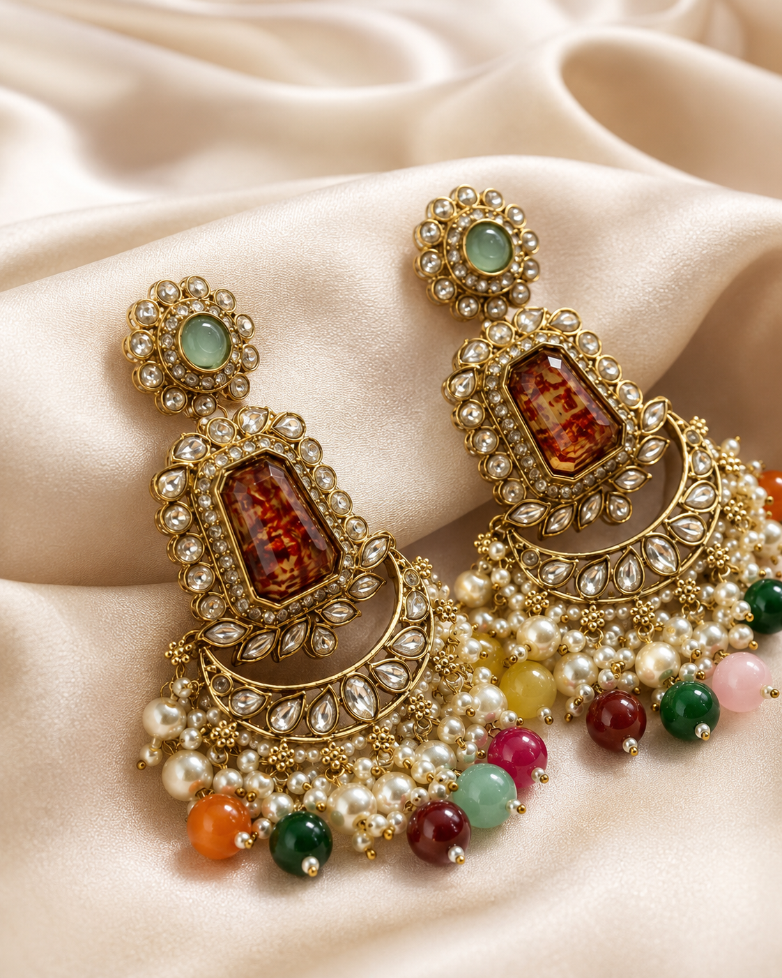 Multicolor Maharani Royale Chandbali Earrings