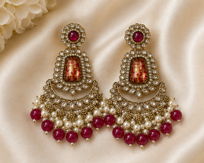 Ruby Maharani Royale Chandbali Earrings