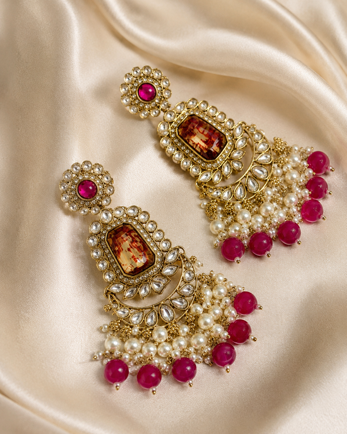 Ruby Maharani Royale Chandbali Earrings