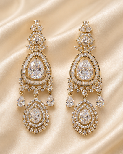 Crystal Royale Teardrop Chandelier Earrings
