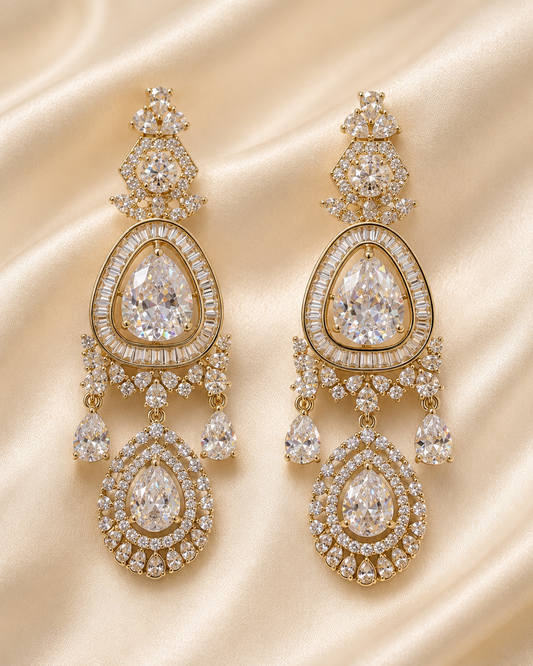 Crystal Royale Teardrop Chandelier Earrings