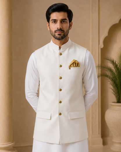 Ivory Gold Men’s Formal Waistcoat