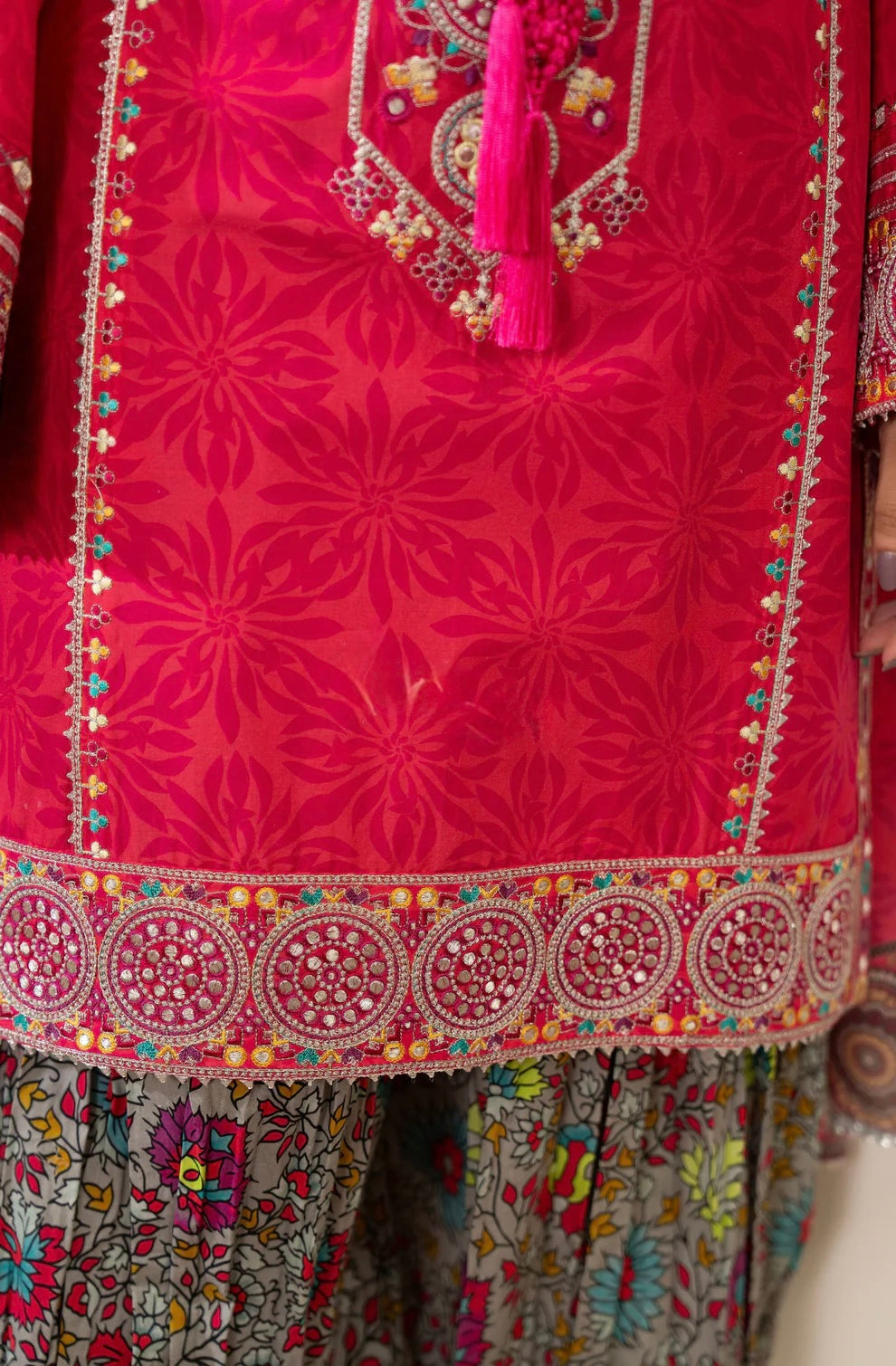 Blushing Flora 3-Piece Embroidered Lawn Suit