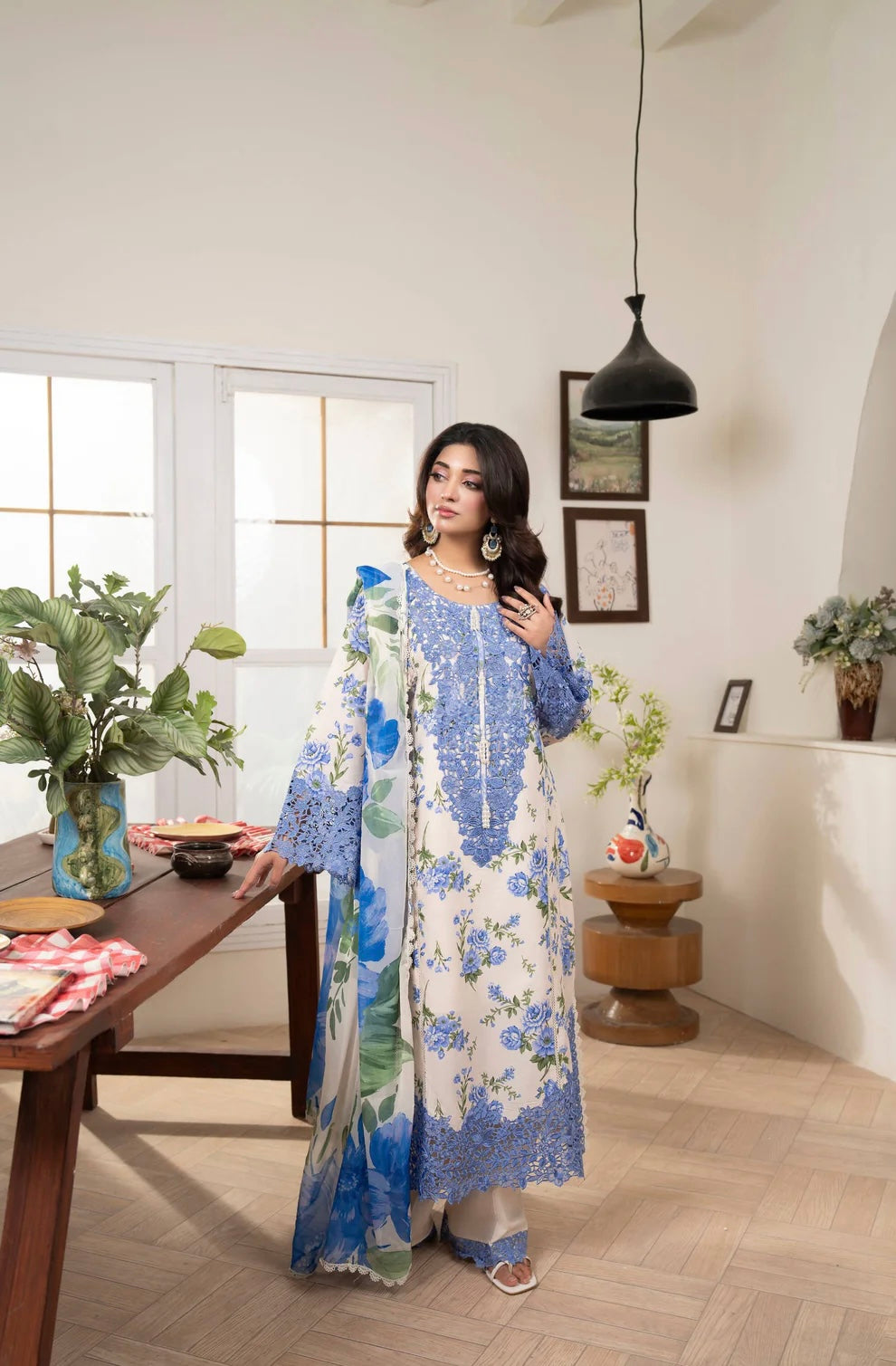 Blue Serenity 3-Piece Embroidered Lawn Suit