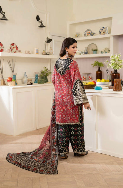 Crimson Royale 3-Piece Printed Lawn Suit