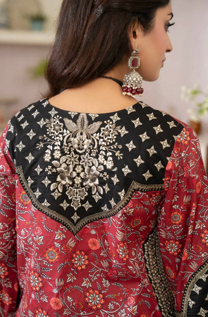 Crimson Royale 3-Piece Printed Lawn Suit