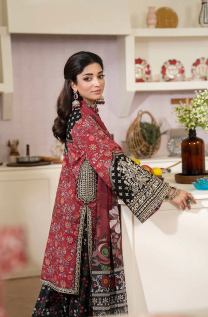Crimson Royale 3-Piece Printed Lawn Suit