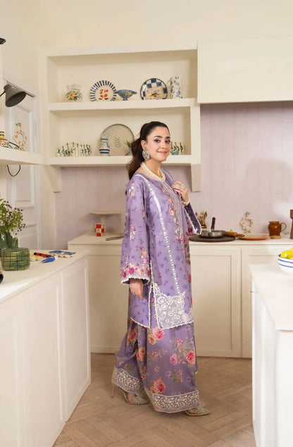 Lavender Grace 3-Piece Embroidered Lawn Suit