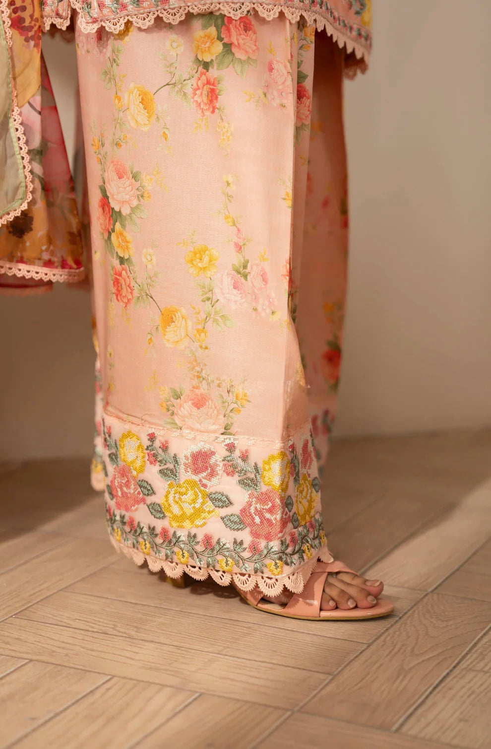 Peach Blossom 3-Piece Embroidered Lawn Suit