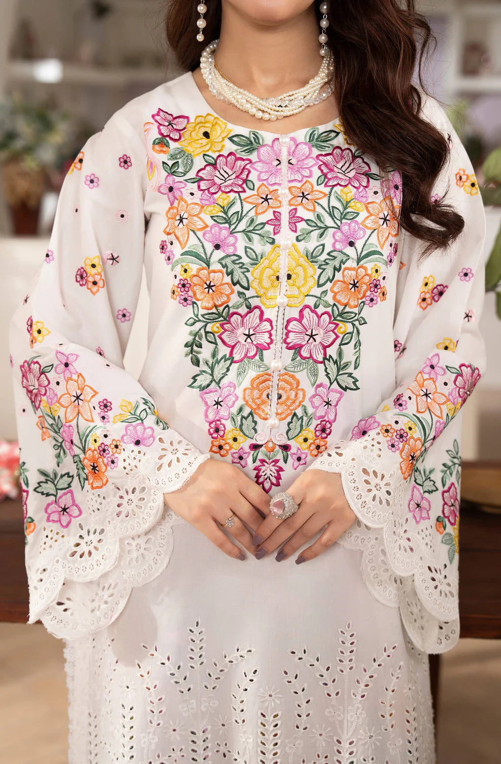 Floral Harmony 3-Piece Embroidered Lawn Suit