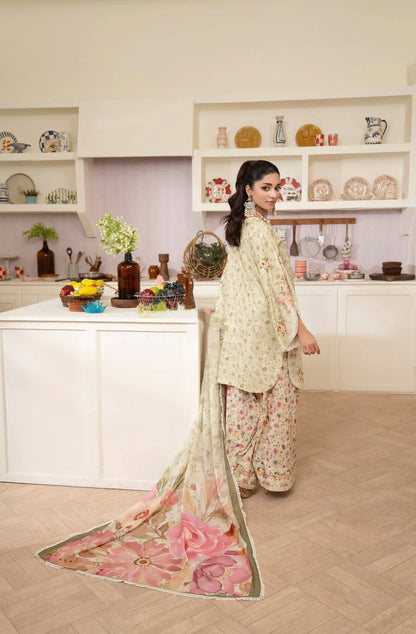 Ivory Garden 3-Piece Embroidered Lawn Suit