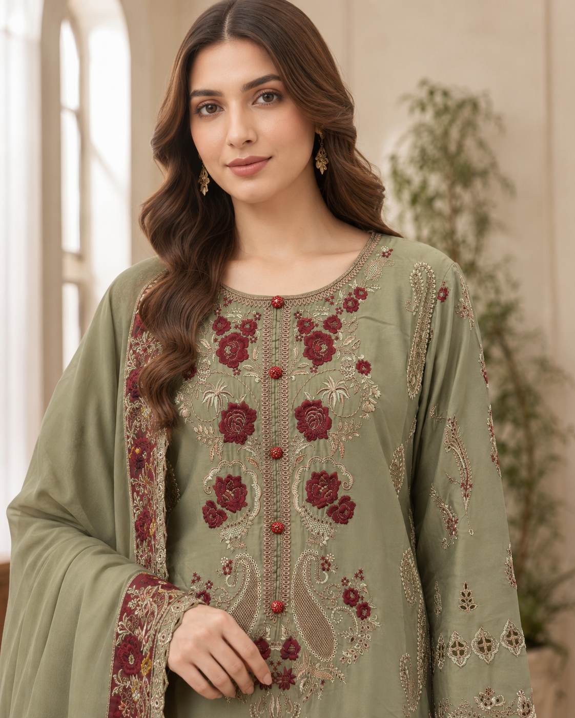 Regal Paisley Luxe 3-Piece Kurta Trouser Set