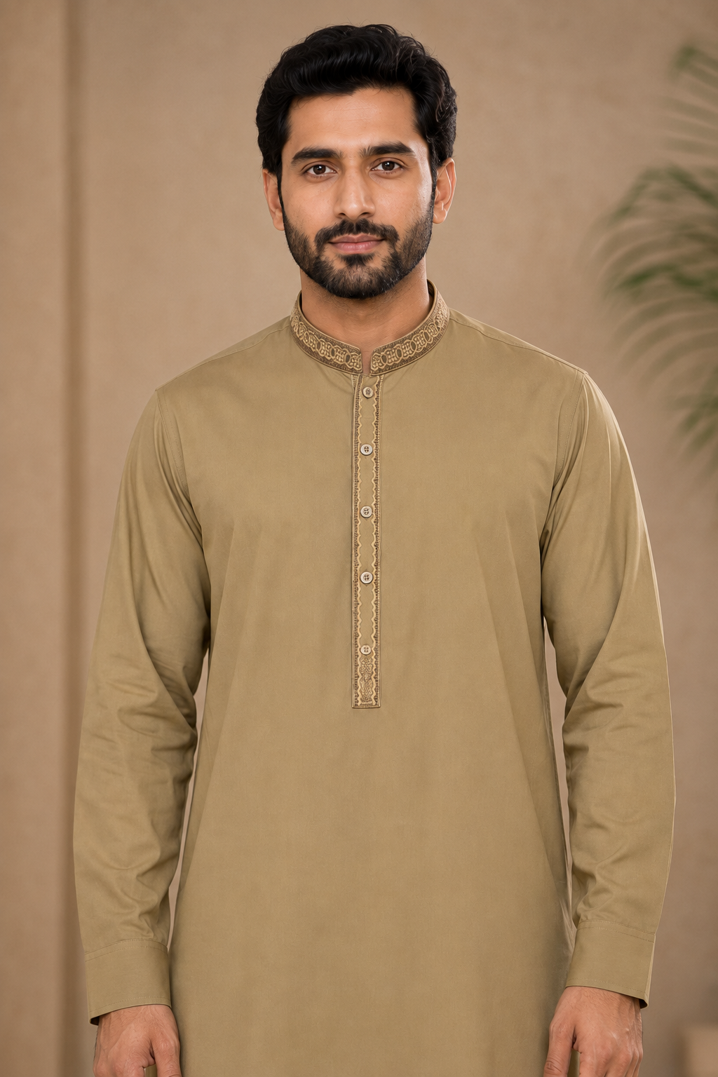 Heritage Crest Embroidered Men’s 3-Piece Shalwar Kameez Set