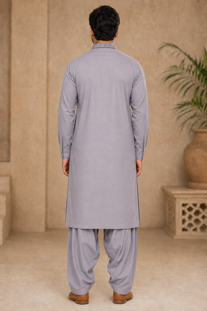 Sterling Grace Embroidered Men’s 3-Piece Shalwar Kameez Set