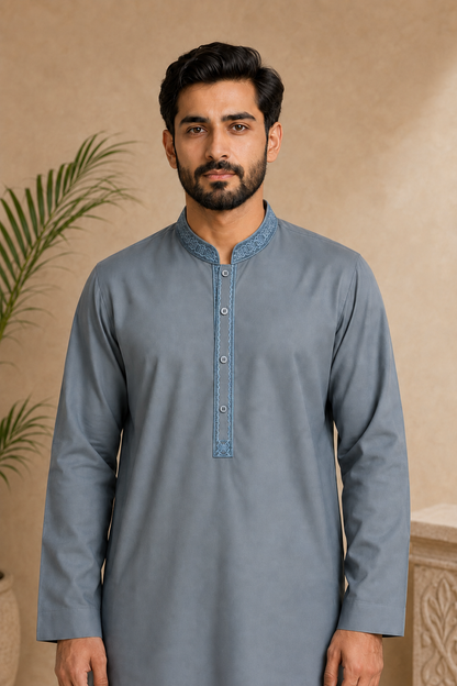 Noble Horizon Embroidered Men’s 3-Piece Shalwar Kameez Set