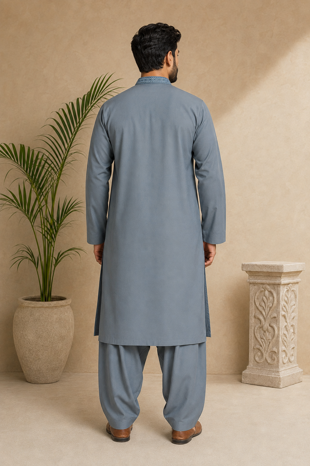 Noble Horizon Embroidered Men’s 3-Piece Shalwar Kameez Set