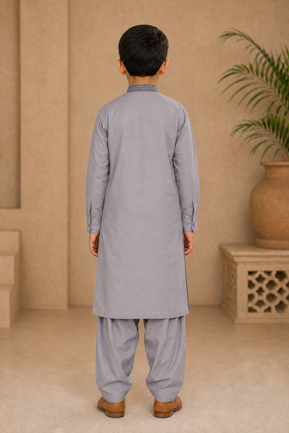 Young Sterling Embroidered Boys’ 3-Piece Shalwar Kameez Set
