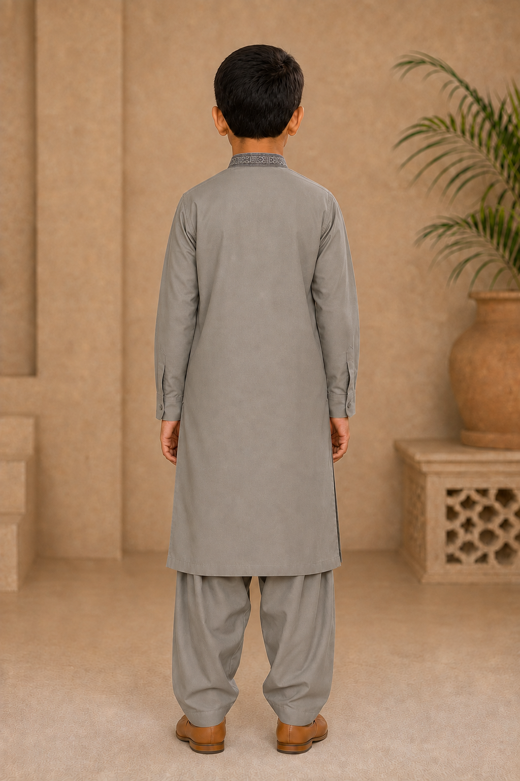 Young Classic Embroidered Boys’ 3-Piece Shalwar Kameez Set