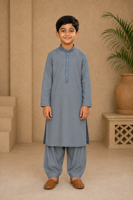 Young Horizon Embroidered Boys’ 3-Piece Shalwar Kameez Set