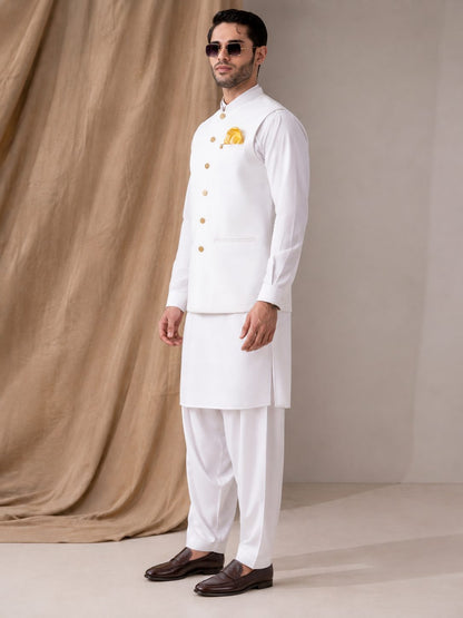 Off White Regal Luxe WaistCoat