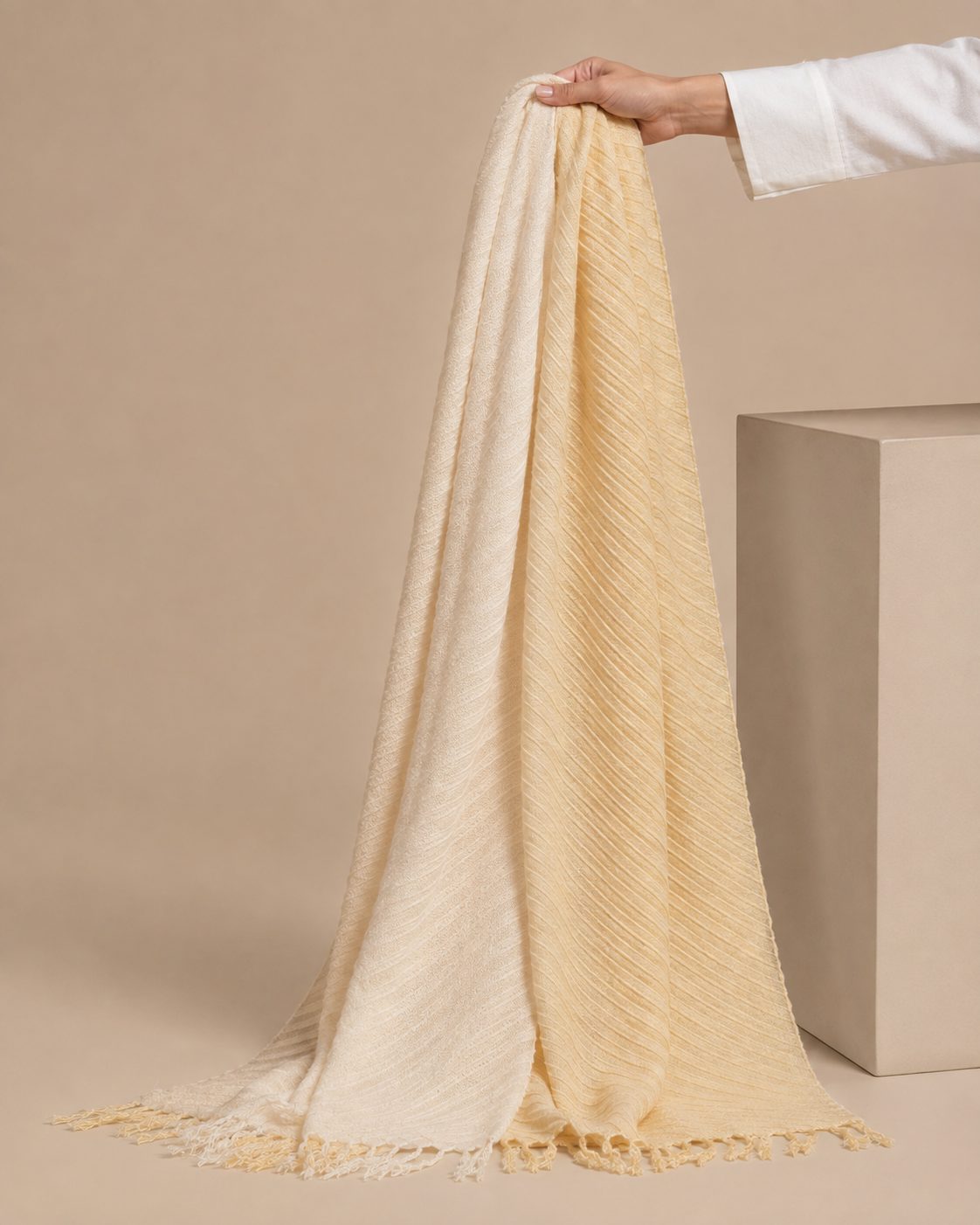 Crinkled Ombre 1 Piece Soft Wool Scarf