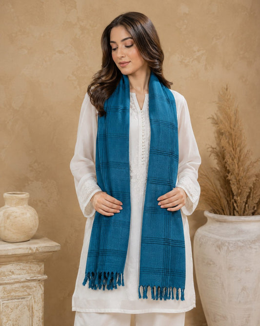 Crinkled Ombre 1 Piece Soft Wool Scarf