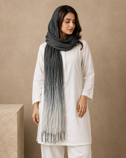 Crinkled Ombre 1 Piece Soft Wool Scarf