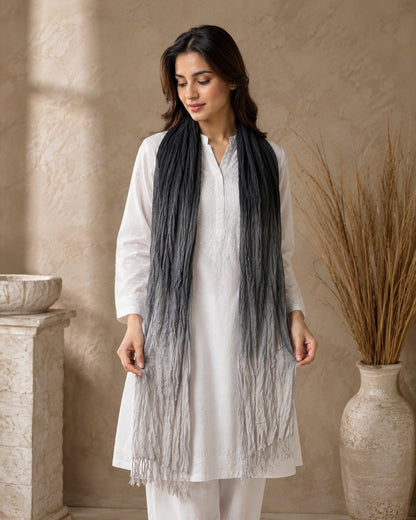 Crinkled Ombre 1 Piece Soft Wool Scarf