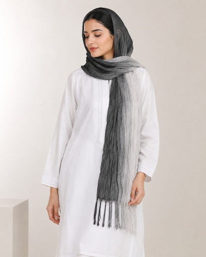 Crinkled Ombre 1 Piece Soft Wool Scarf