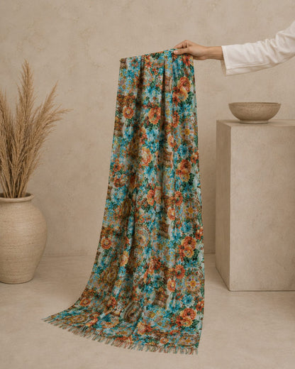 Garden Digital Print 1 Piece Cotton lawn Scarf